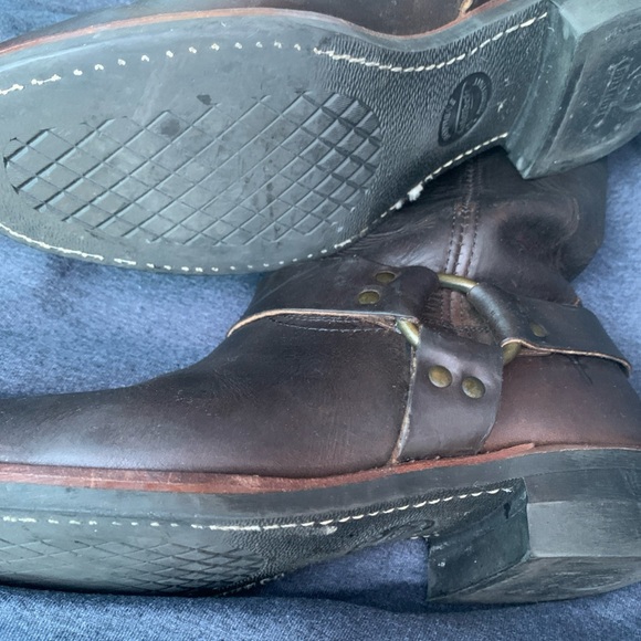 FRYE Harness 12R Boots Moto Biker Brown Leather Men's US 12 - Picture 7 of 7